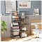 Interlocking Metal Wire Organiser with Divider Design, Modular Cabinet with Plastic Panels, Bookshelf Stackable Closet Organiser with Small Hooks, Black Wire Cube Storage Unit